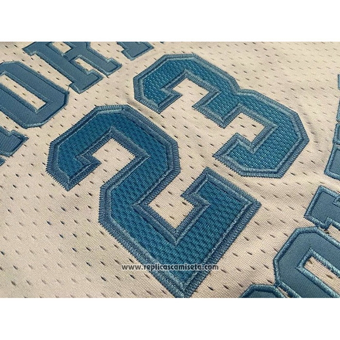 Camiseta NCAA North Carolina Tar Heels Michael Jordan #23 Mitchell & Ness 1983-84 Blanco